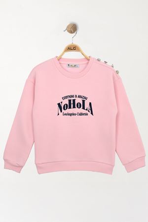3 İp Şardonlu Baskılı 3-7 Yaş Kapüşonlu Sweatshirt Pembe - 625516.1576.