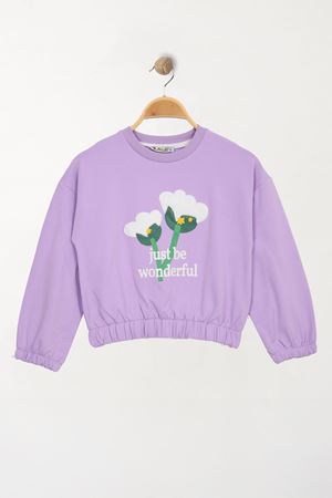 3-7 Yaş İki İplik Şardonlu  Sweat Lila - 625426.1576.