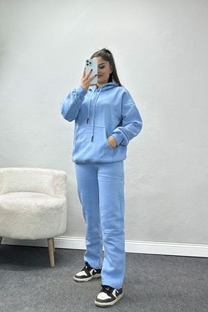 Üç İplik Kanguru Cep Eşofman Takımı Bebemavi - 70777.1878.