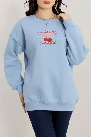 3 İplik Bisiklet Yaka Sweat Bebemavi - 42234.1878.