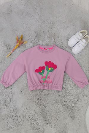 3-7 Yaş İki İplik Şardonlu  Sweat Pudra - 625426.1576.