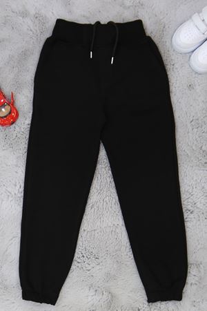 6-10 Yaş İki İplik Kompak Penye Paça Lastikli Eşofman Altı Unisex  Siyah - 90226.2032.