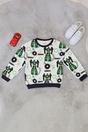3 İp Şardonlu 3-7 Yaş Sweatshirt Beyazyeşil - 225451.1576.
