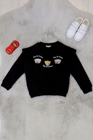 3 İp 3-7 Yaş Şardonlu Sweatshirt Siyah - 624405.1576.