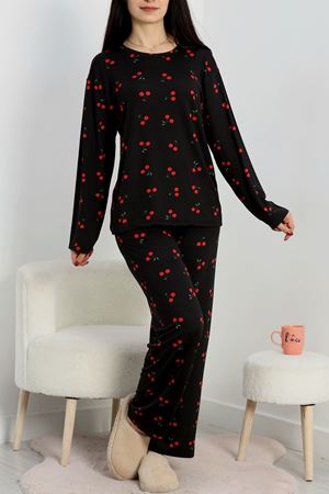 Soft Milan Alt Üst Aynı Pijama Takımı Siyahkırmızı - 717.1287.