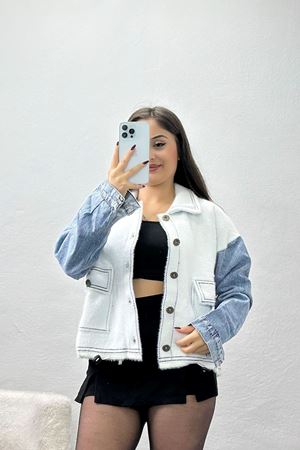 Kot Kollu Ceket Beyazmavi - 2225.1765.