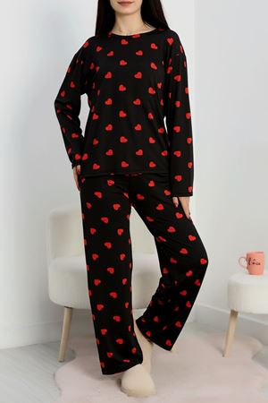 Baskılı Milan Soft O Yaka Takım Kırmızıkalp - 717.1287.