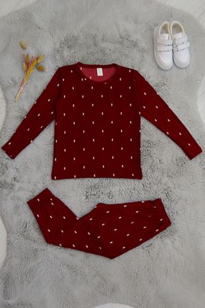 3-14 Yaş Soft Milan Pijama Takımı Bordobenek - 481.1287.