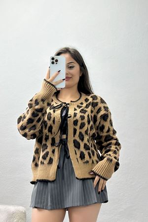 Desenli Hırka Kahve - 41965.2043.