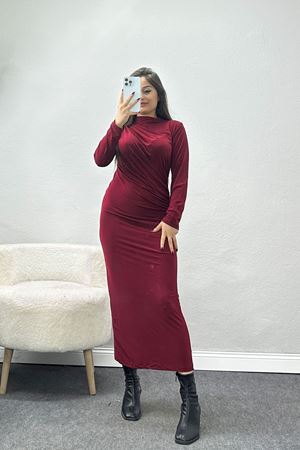 Drapeli Sandy Elbise Bordo - 42541.1949.