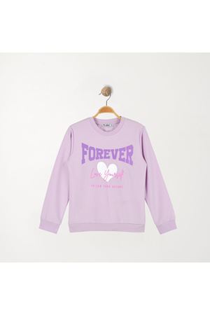 Kalp Baskılı 2 İp 10-13 Yaş Sweatshirt Lila - 7260005.1576.
