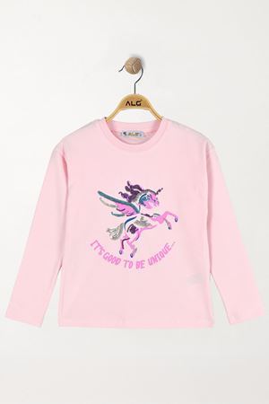 Unicorn Nakışlı 6-9 Yaş Sweatshirt Pembe - 6264181.1576.