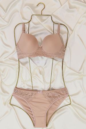 Dalgıç Kol Dantelli Boş Kalıp Pudra - 2555-B.1783.