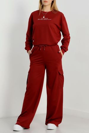 Kargo Cep 2 İplik Eşofman Takımı Bordo - 50802.1857.