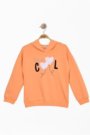 Kalp Desenli 3-7 Yaş 2 İp Sweatshirt Somon - 625530.1576.