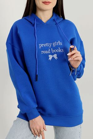 3 İplik Kapşonlu Nakışlı Sweat Saksbebemavi - 42228.1878.