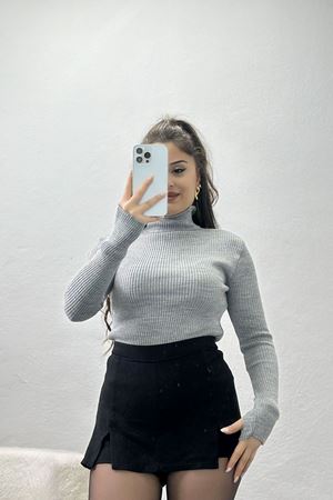 Yarım Balıkçı Yaka Triko Gri - 42030.2052.