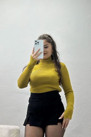 Yarım Balıkçı Yaka Triko Yağyeşili - 42030.2052.