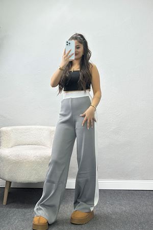 Şeritli Triko Pantolon Antrasit - 2393.1765.