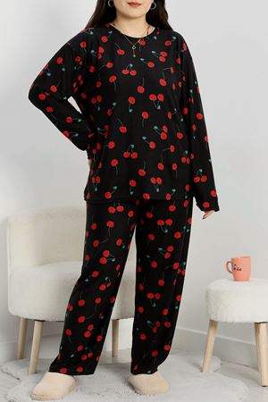 Bisiklet Yaka Uzun Kol Battal Takım Siyahkiraz - 120.1287.