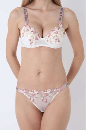Çiçek Desen Sütyen Takım Dolgulu Pembe - 2561.1783.