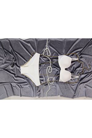 Sütyen Takım Fitilli Boş Kap Beyaz - 2554-B.1783.