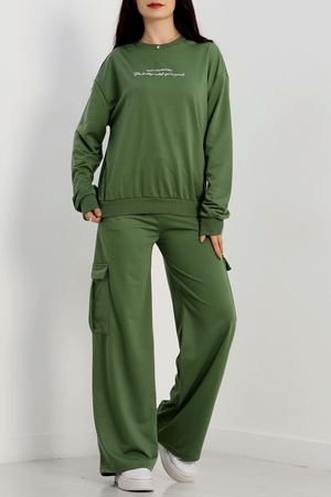 Kargo Cep 2 İplik Eşofman Takımı Haki - 50802.1857.