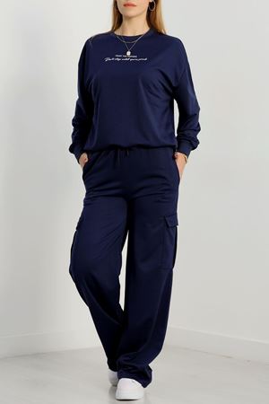 Kargo Cep 2 İplik Eşofman Takımı Lacivert - 50802.1857.