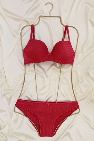 Sütyen Takım Fitilli Boş Kap Vişne - 2554-B.1783.