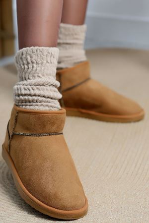 Mini Boy Süet Bot Taba - 31435.1932.