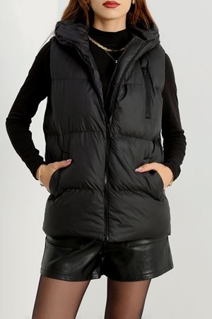 Kapşonlu Şişme Yelek Siyah - 19190.1839.