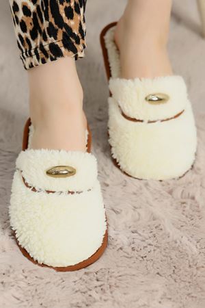 Teddy Ev Terliği Beyaz - 1760.1846.