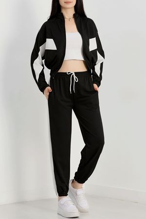 Fermuarlı 2 İplik Eşofman Takımı Siyahekru - 50745.1005.