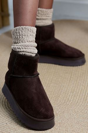 Kalın Taban Süet Bot Kahve - 31438.1932.