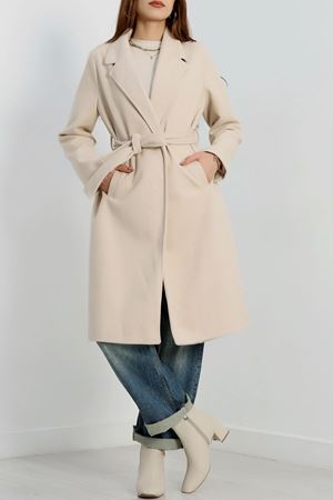 110Cm Astarlı Kaşe Kaban Bej - 90038.1839.