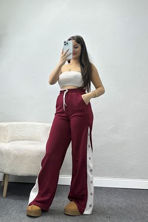 Fermuarlı Eşofman Altı Bordo - 50748.1005.