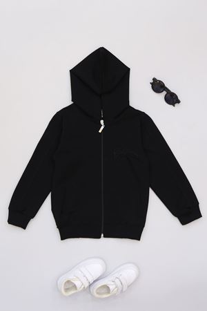 6-14 Yaş Penye Fermuarlı Kapşonlu Ceket Siyah1 - 50854.904.