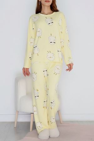 Soft Milan Alt Üst Aynı Pijama Takımı Açıksarı - 717.1287.