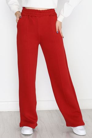 3 İplik Önü Çımalı Eşofman Altı Bordo - 42520.1878.