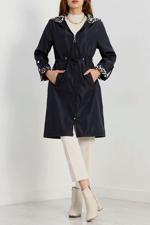 Astarsız Bel Lastikli Trençkot Lacivert - 31136.147.