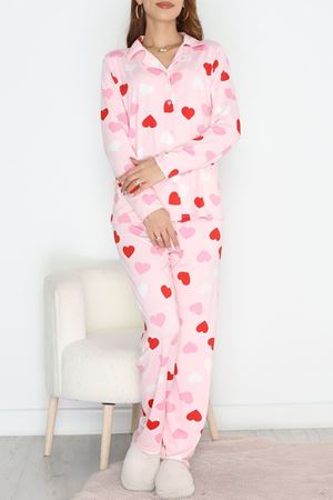 Soft Milan Düğmeli Pijama Takımı Pembekalp - 7511.1287.