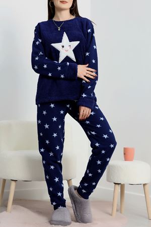 Peluş Polar Pijama Takımı Lacivert - 50767.1961.