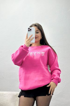 3 İplik Baskılı Sweat Fuşyaekru - 42243.1878.