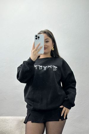 3 İplik Baskılı Sweat Siyahekru - 42243.1878.