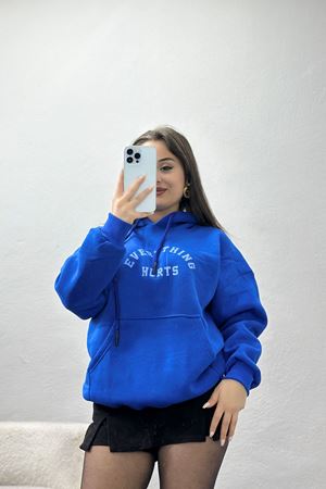 3 İplik Kanguru Cepli Kapşonlu Sweat Saksbebemavi - 42253.1878.