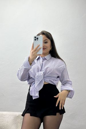 Çizgili Rahat Kalıp Gömlek Maviçizgili - 90159.1949.