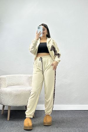 Fermuarlı 2 İplik Eşofman Takımı Bejleopar - 50745.1005.