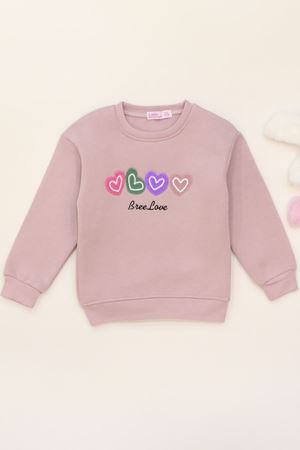 3-12 Yaş 3 İplik Şardonlu Sweat Açıkpudra - 60500.1867.