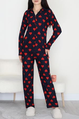 Düğmeli Süet Takım Kırmızılaci1 - 450.1287.