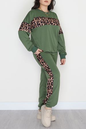 Garnili 2 İplik Büyük Beden Eşofman Takımı Haki - 50782.1857.